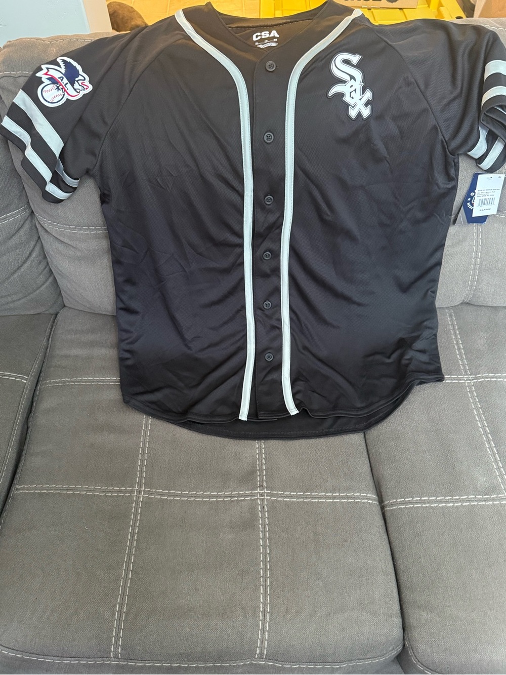 Chicago White Sox Black Button-Up Jersey with Light Gray Trim